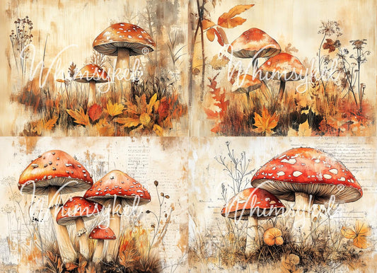 Fall Mushrooms - Whimsykel Paper image 0