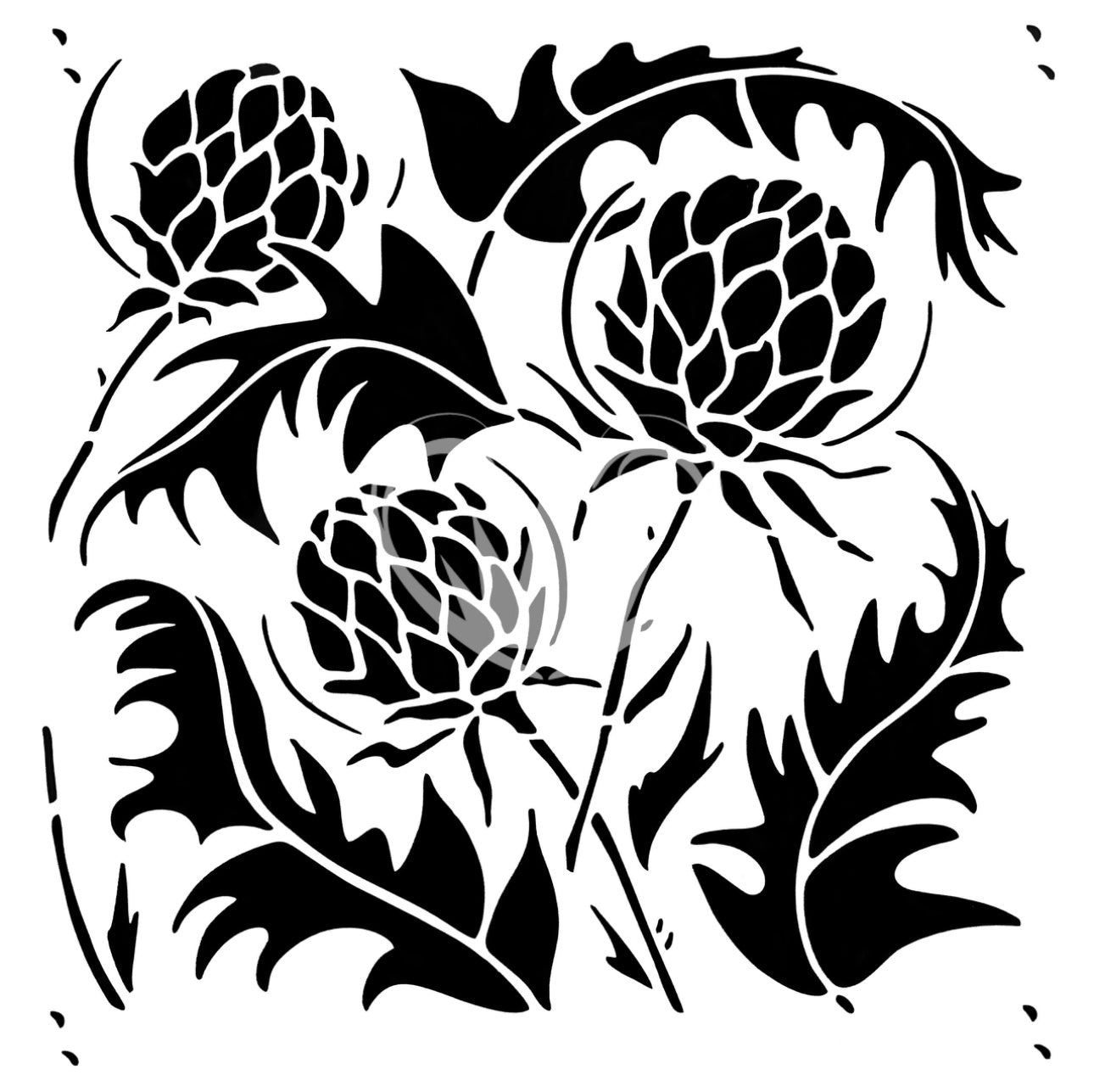Artichoke and Leaves - Posh Chalk Stencil House Of Mendez image 0