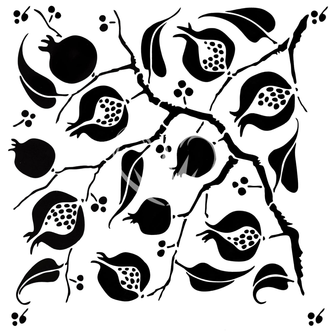 Pomegranate Tree - Posh Chalk Stencil House Of Mendez image 0