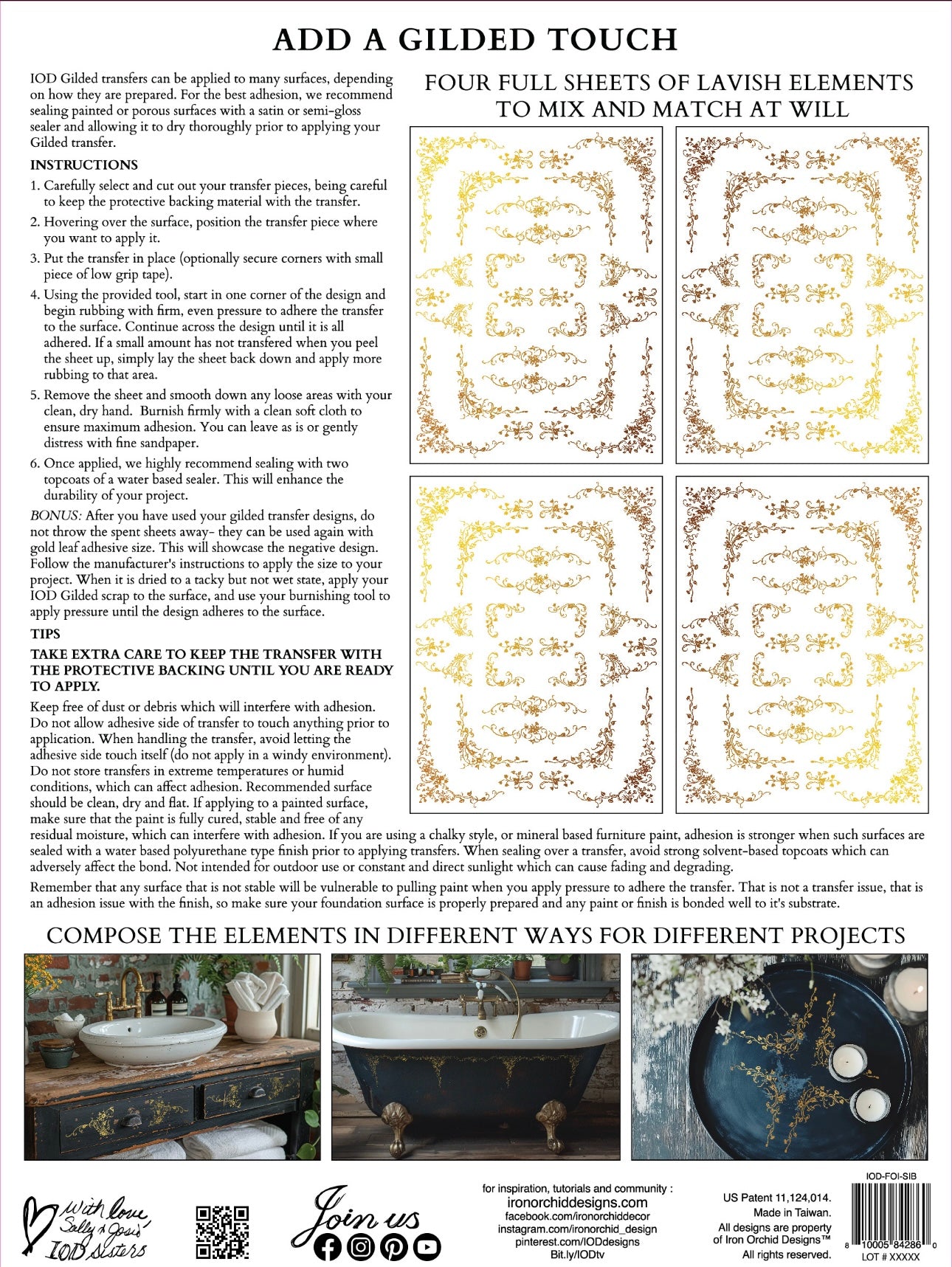 Si Belle - Gold Foil IOD Decor Transfer image 1