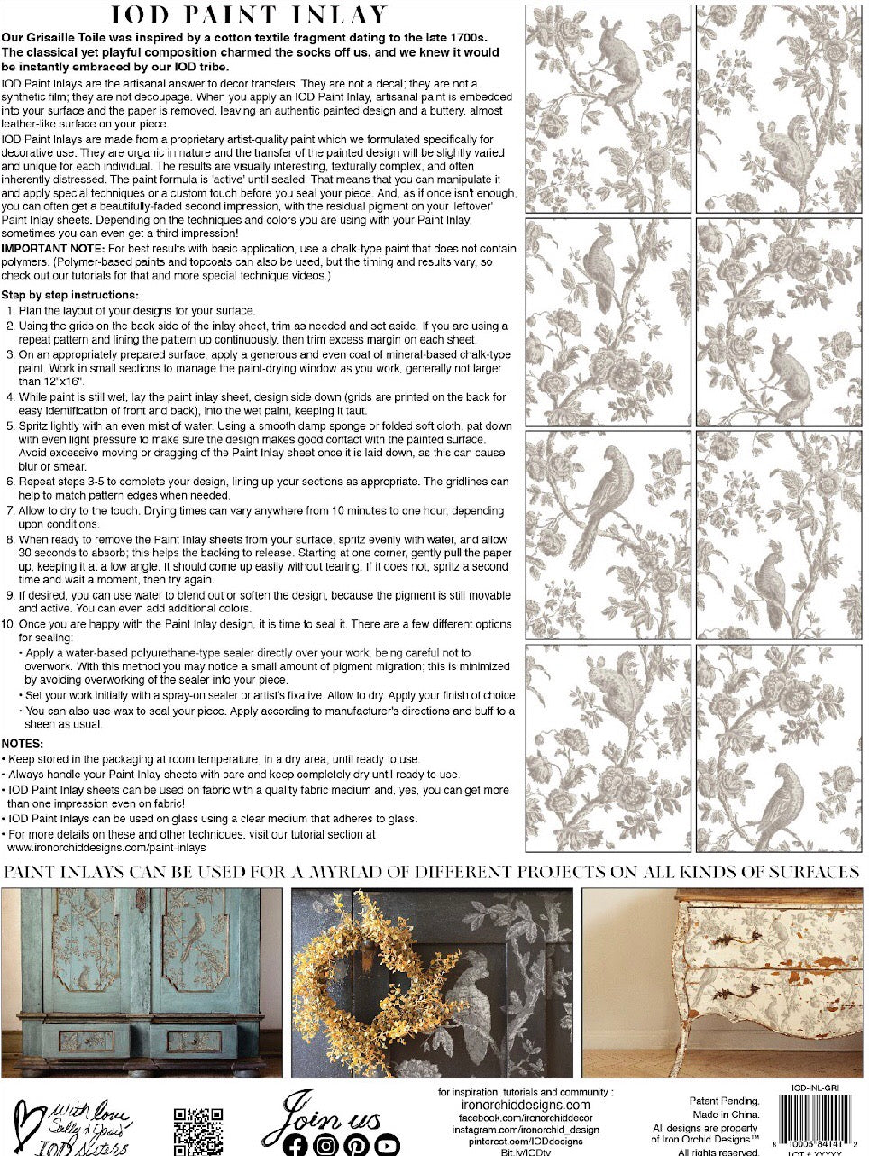 Grisaille Toile IOD Paint Inlay image 1