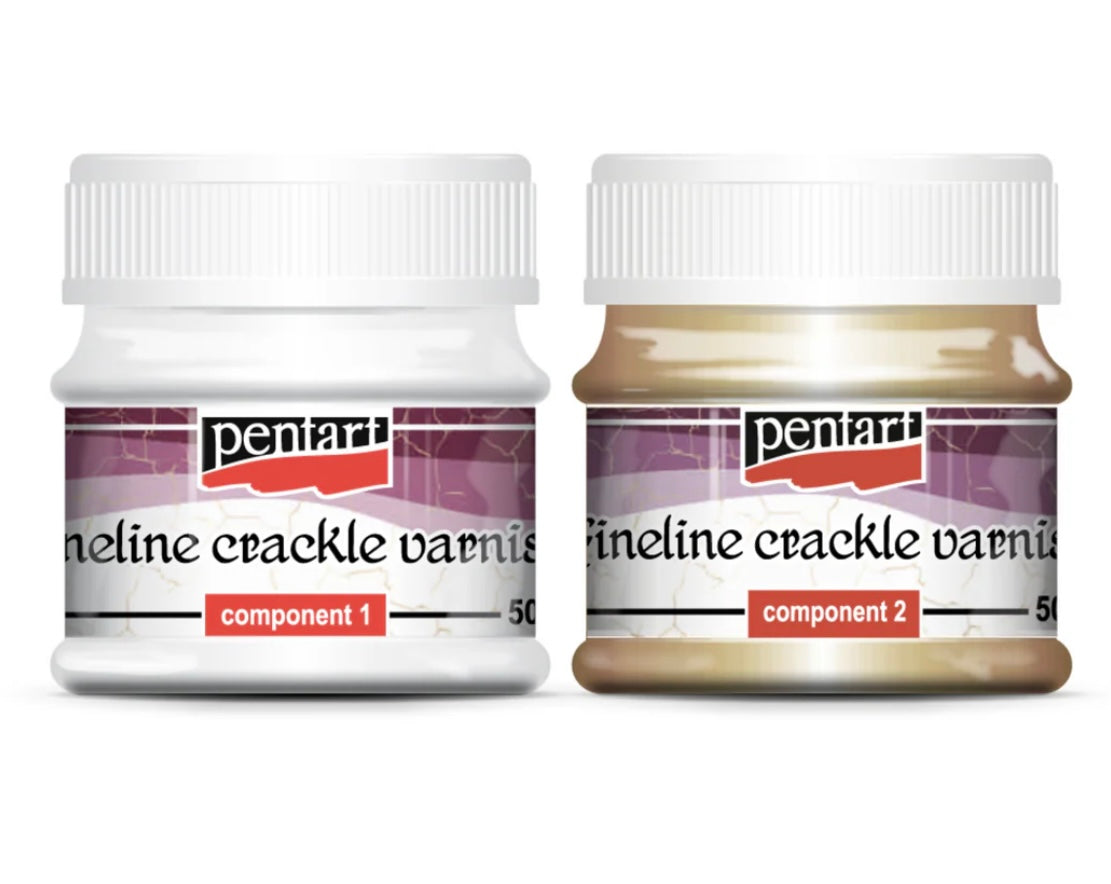 IOD Paint Inlay and Pentart FineLine Crackle - Class in a Box