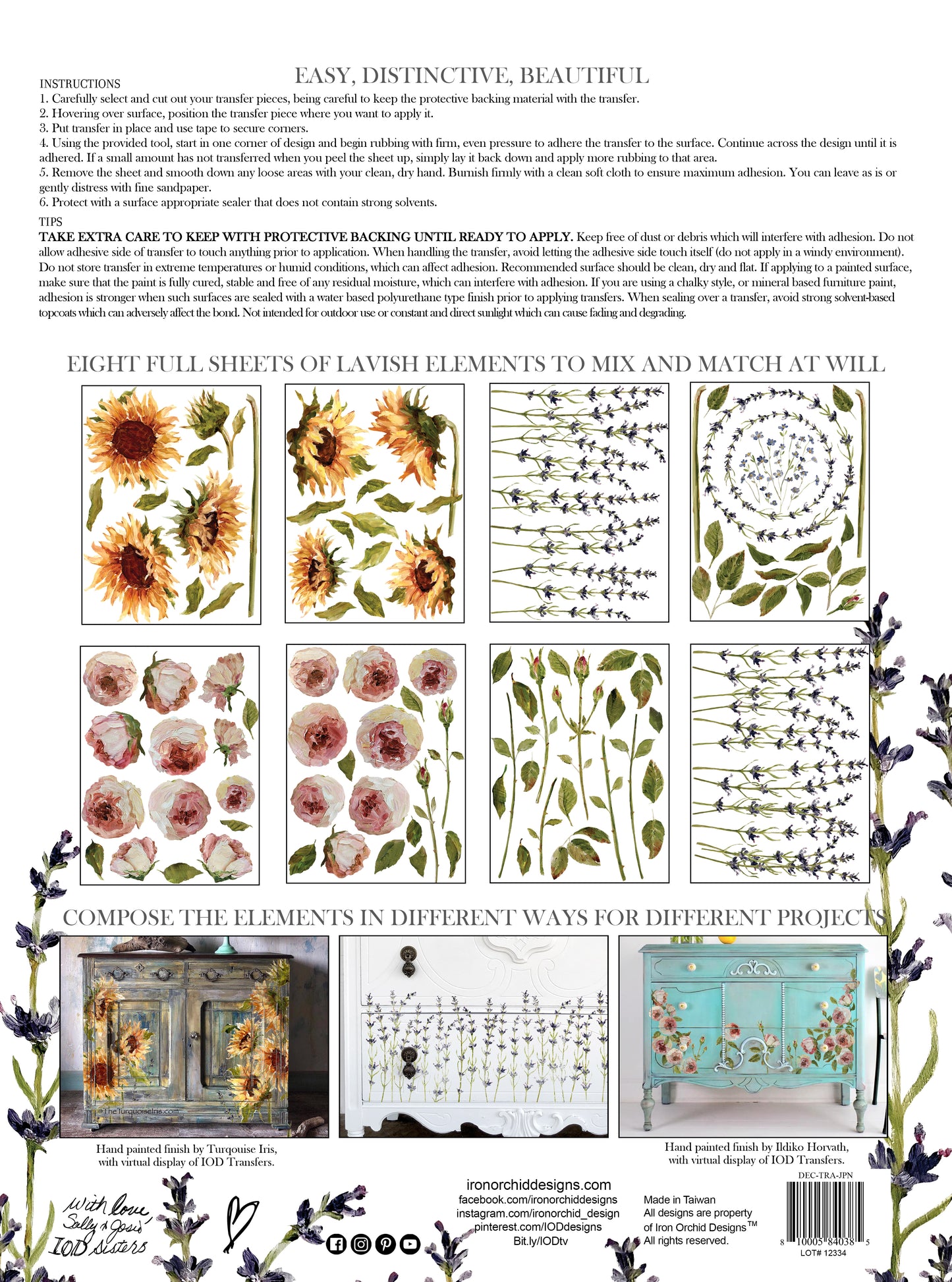 Painterly Florals - IOD Decor Transfer