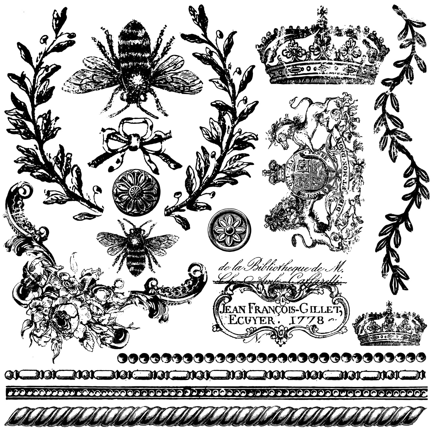 Queen Bee Decor Stamp 12 x 12