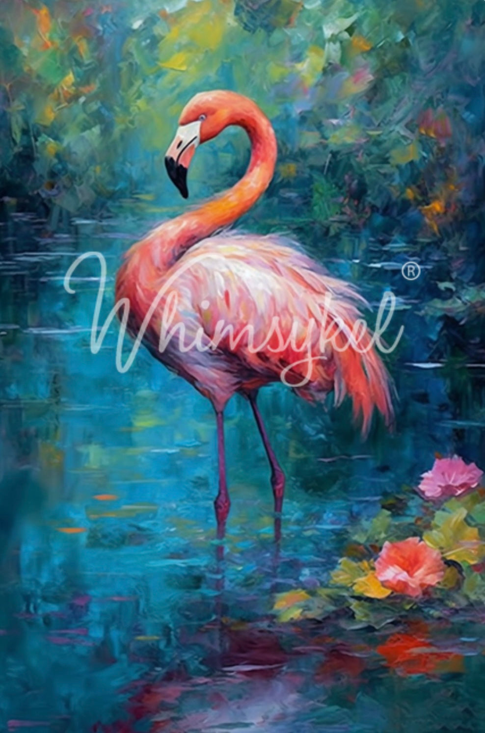 Flamingo Oasis - Whimsykel Paper image 0