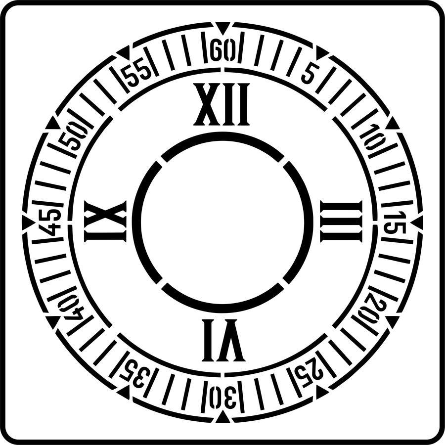 Roman Clock - JRV Stencil image 0