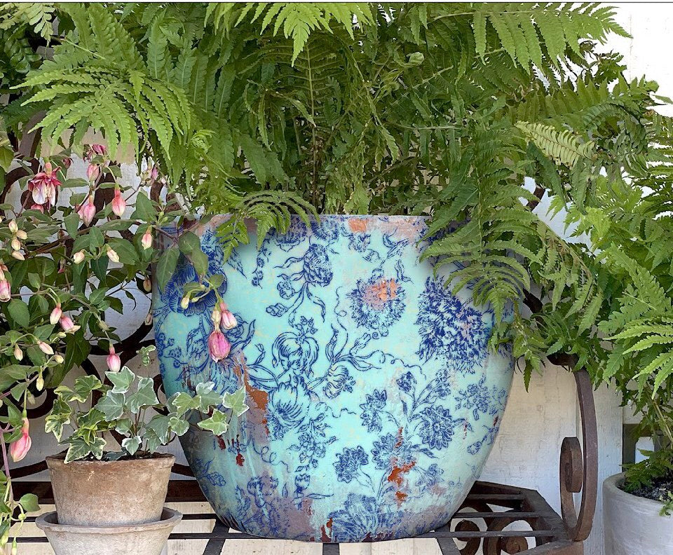 Indigo Floral IOD Paint Inlay image 2