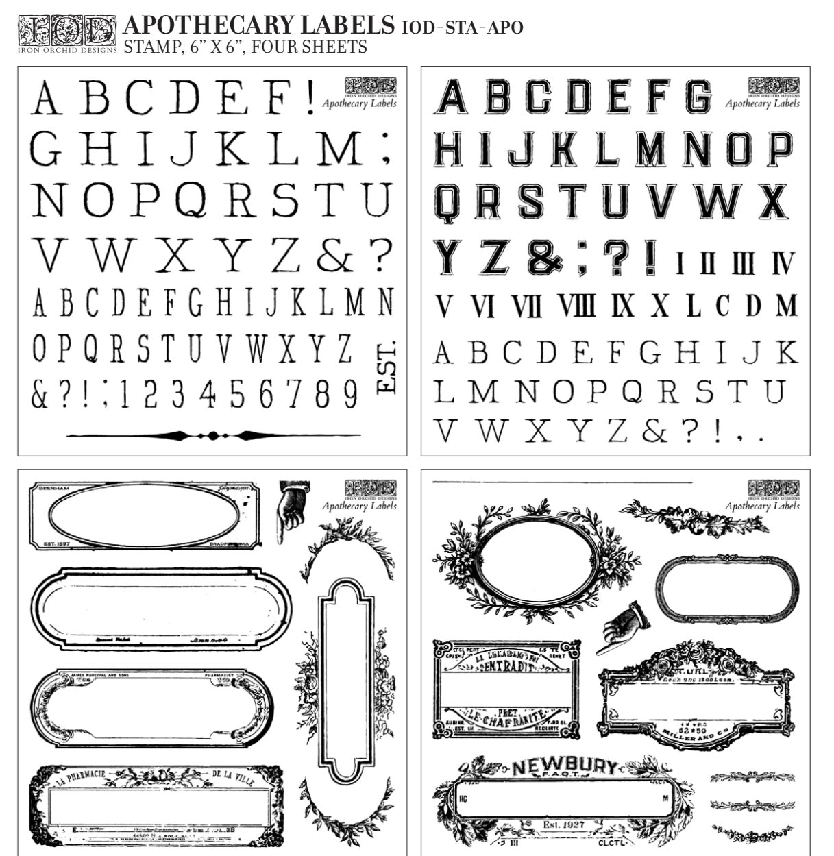 Apothecary Labels Stamps - IOD image 0