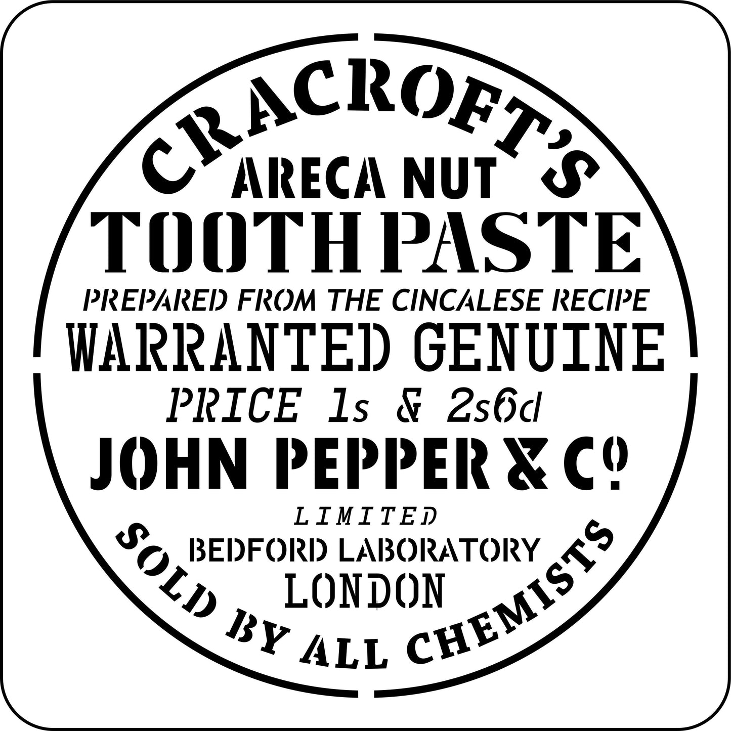 Vintage Toothpaste Label - JRV Stencil image 0