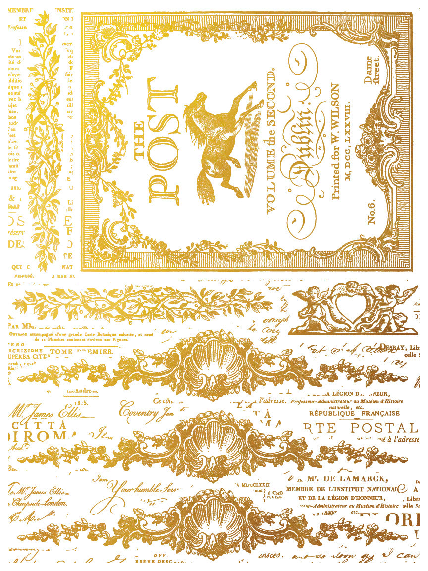 Etiquette Gold Foil Decor Transfer - IOD image 3