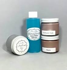 Miss Lillians Chock Paint Metal Reactive Paint MetalSmith Mini Sampler Sets - Oasis, Alabaster Jade, Green Spray
