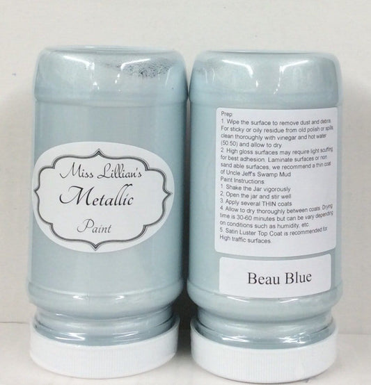 Miss Lillians Chock Paint Metallic Paints 8 oz Sample Miss Lillian's Metallic Paint - Beau Blue