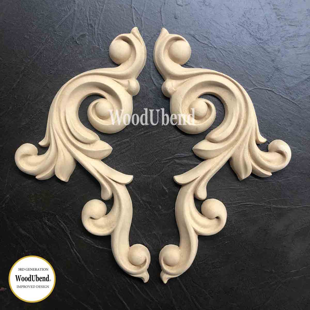 Set of Decorative Scrolls WUB1322-4 26×15.5cm - WooduBend