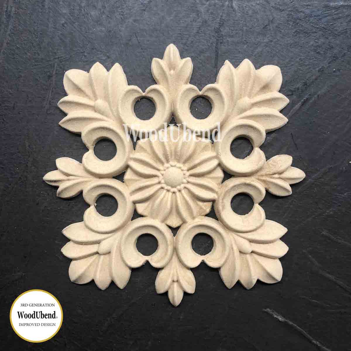 Pack of Two Floral Squares WUB2130 11.5×11.5cm- WooduBend