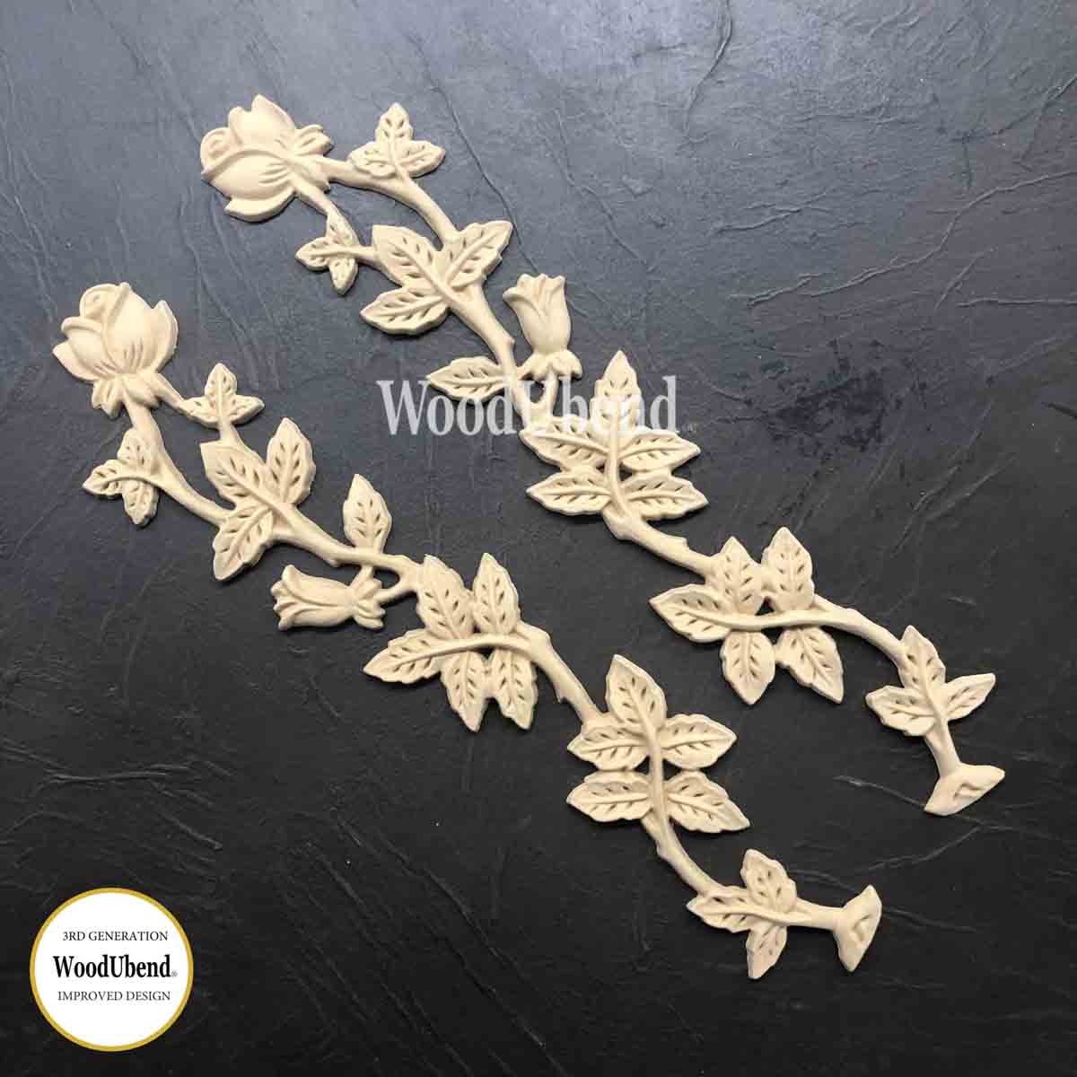 Set of Roses and Stems WUB1413 36x7cm - WooduBend