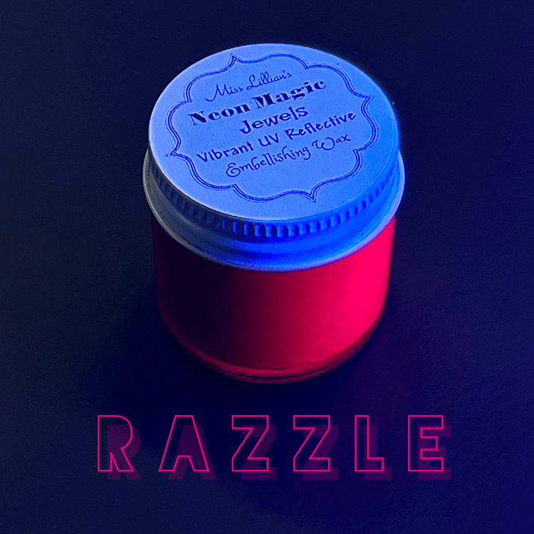 Miss Lillians Chock Paint Neon Waxes RAZZLE-NEON Gilding Wax Jewels (Deep Pink)