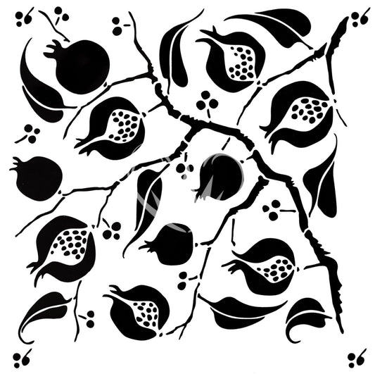 Pomegranate Tree - Posh Chalk Stencil House Of Mendez image 0