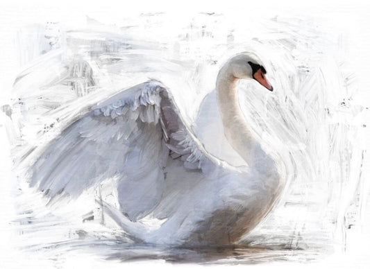 White Swan Decoupage (Reversed - Mint by Michelle Decoupage image 0