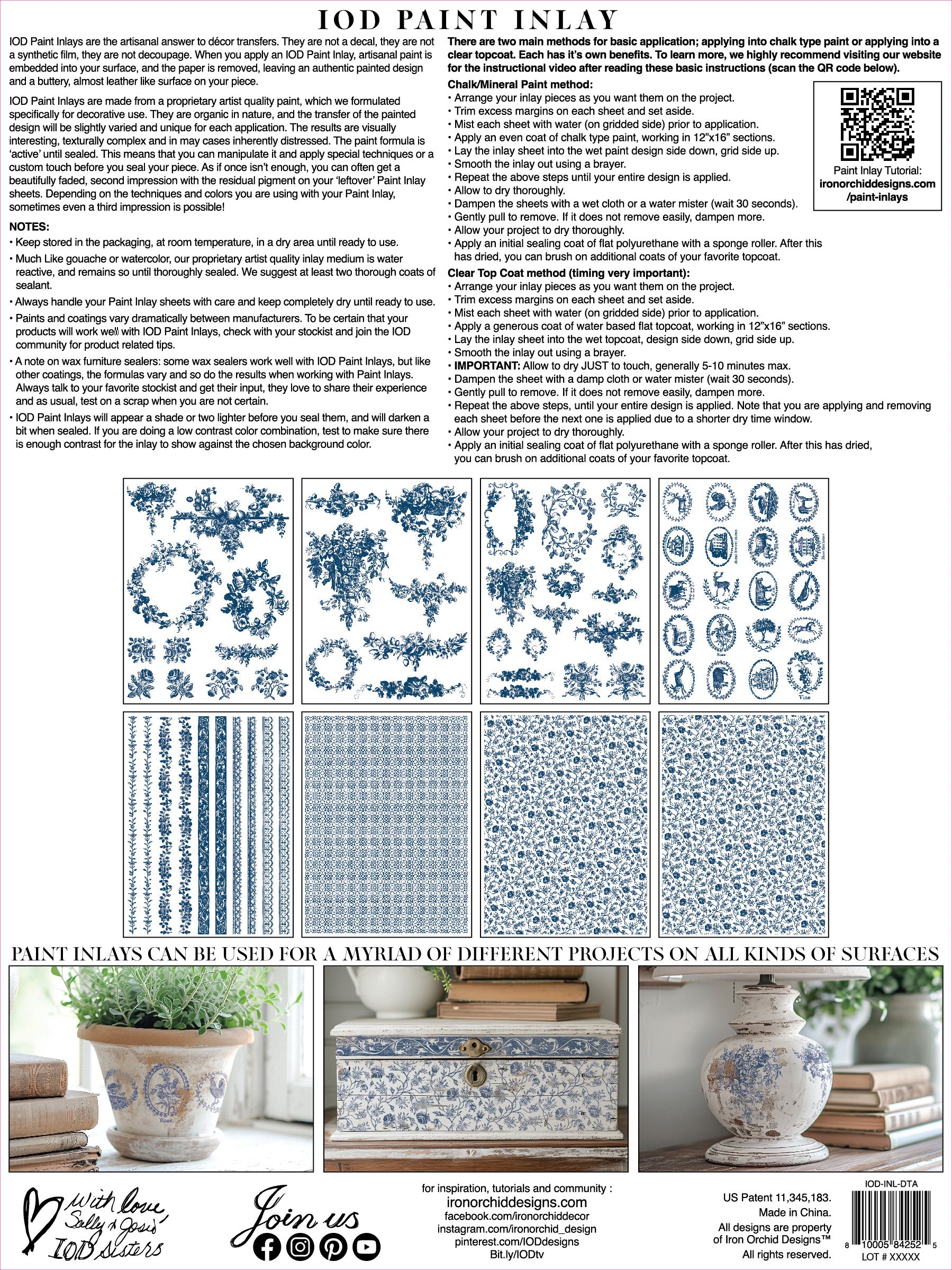 Delft Traditions Azure 8 Page IOD Paint Inlay  (Limited) image 1