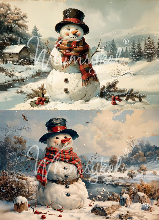 Snowman Duo - Whimsykel Paper image 0