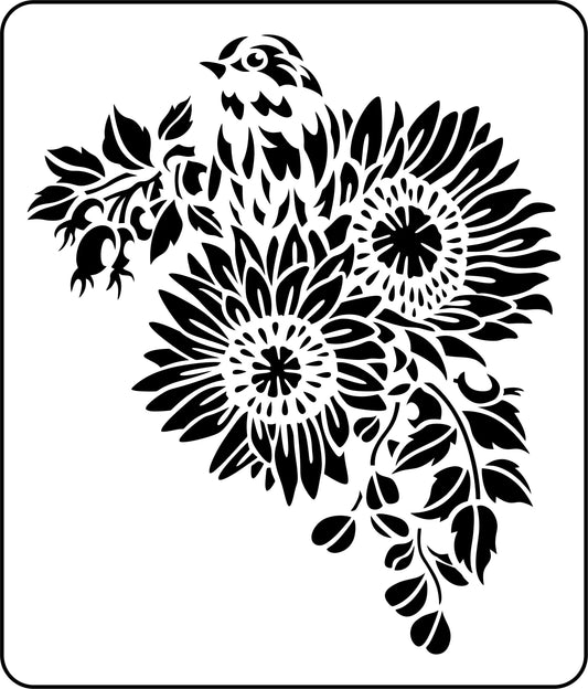 Sunflower Bird - JRV Stencil image 0