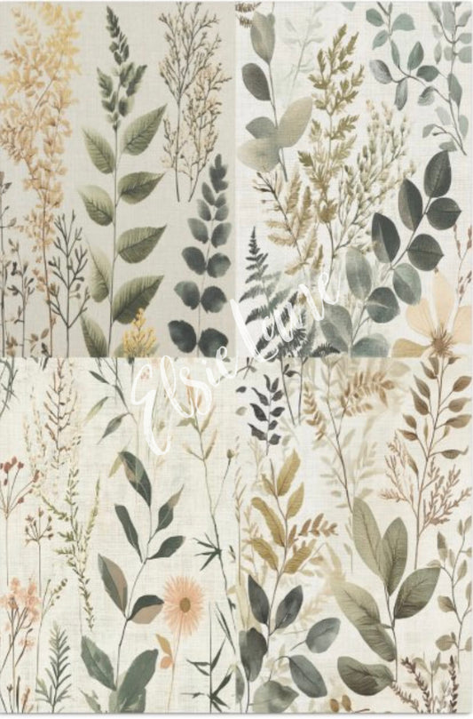 Fern Collage (4 designs) - Elsie Lane Decoupage Paper image 0