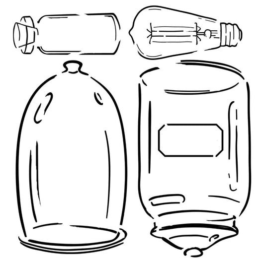 Cloche & Jar Stencil - Roycycled Treasures image 0