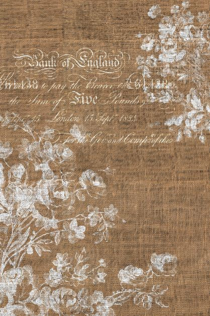 Floral burlap portrait  - Roycycled Decoupage image 0