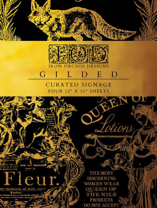 Curated Signage - Gold Foil Guilded IOD Decor Transfer