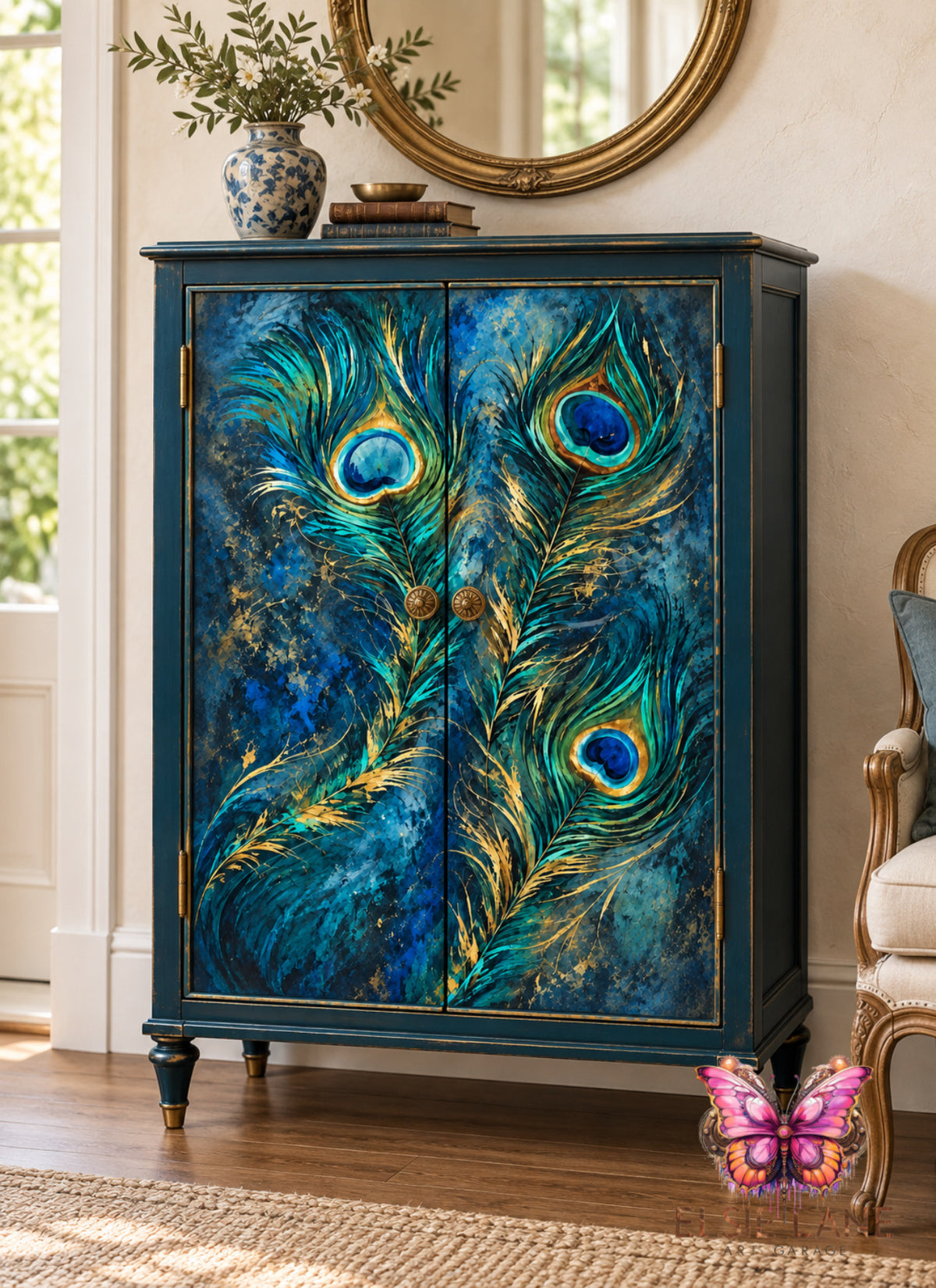 Guilded Plumes - by Debi Pfrimmer, Elsie Lane Decoupage Paper