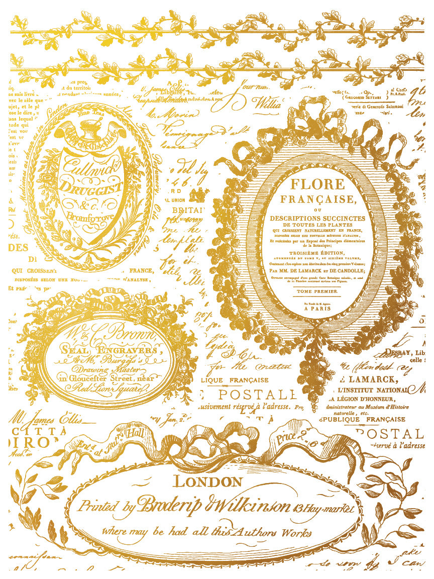 Etiquette Gold Foil Decor Transfer - IOD image 4
