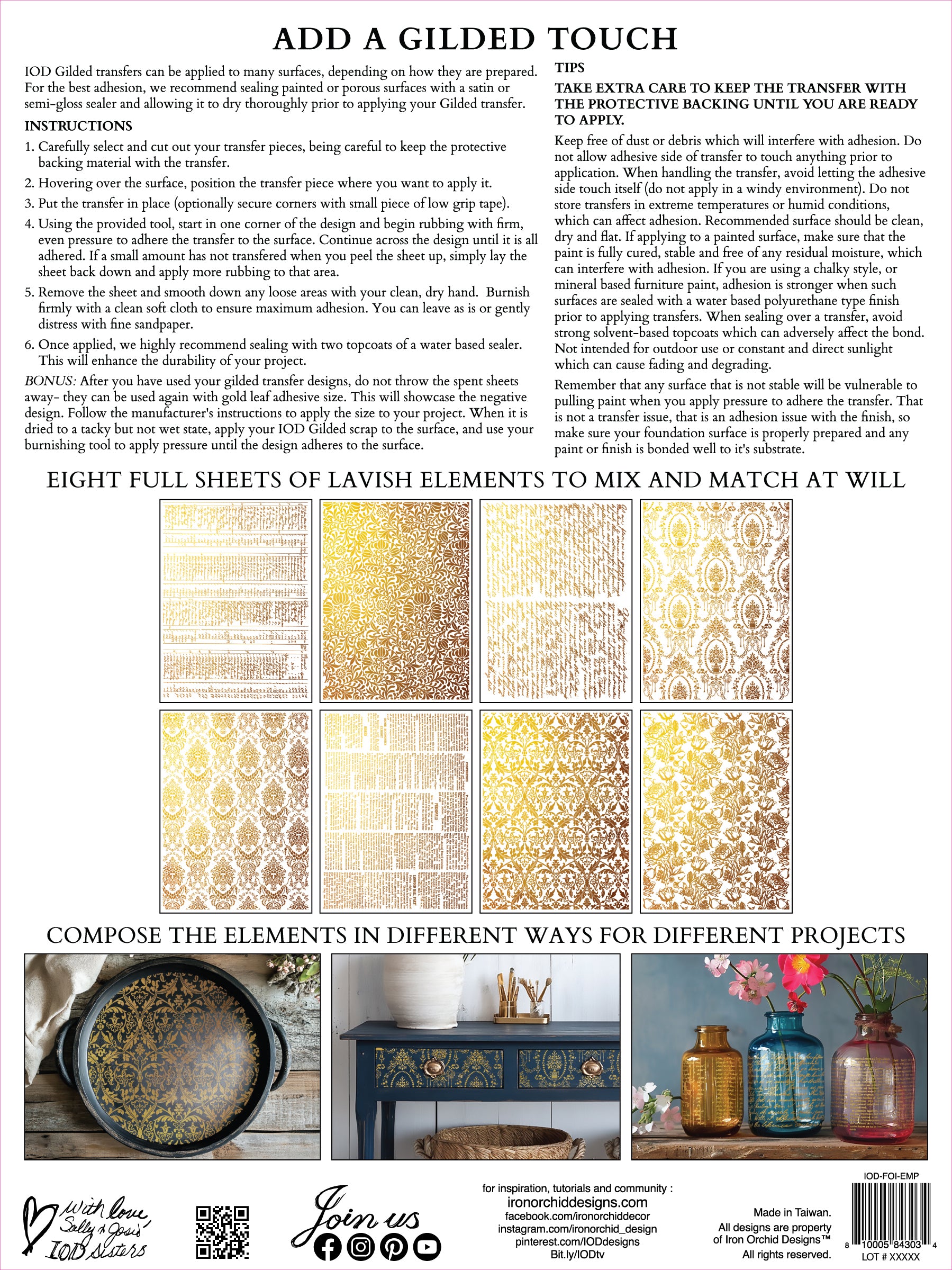 Emporium - Gold Foil Gilded IOD Decor Transfer  image 1