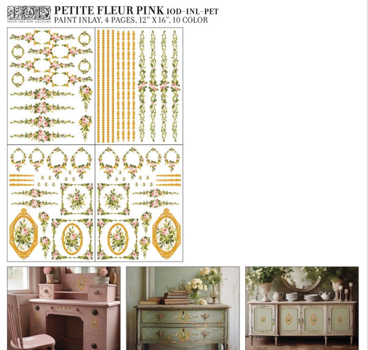 Petite Fleur Pink Paint Inlay IOD (Limited) image 0