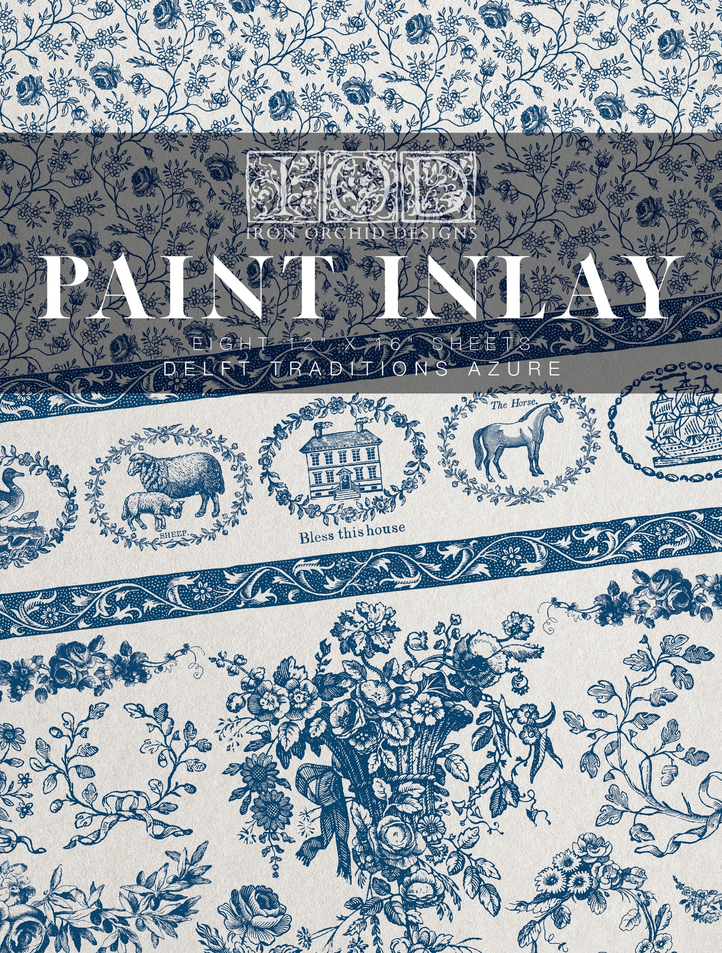 Delft Traditions Azure 8 Page IOD Paint Inlay  (Limited) image 0