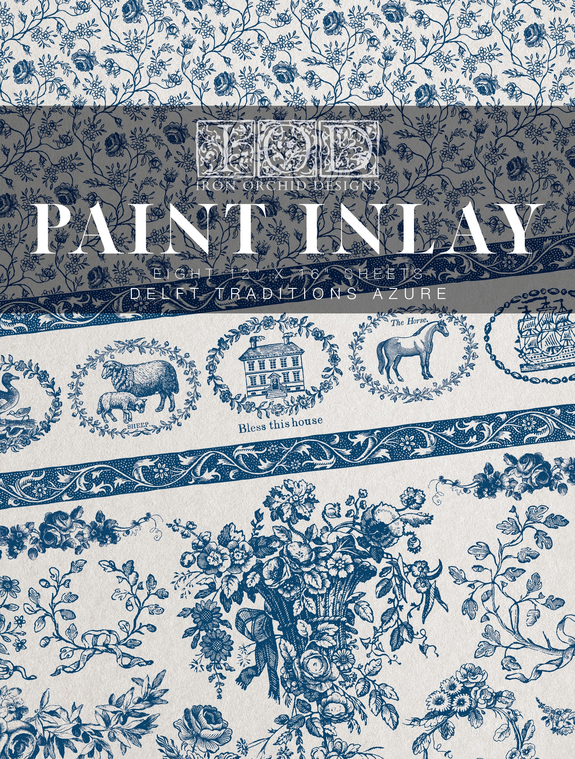 Delft Traditions Azure 8 Page IOD Paint Inlay  (Limited) image 0