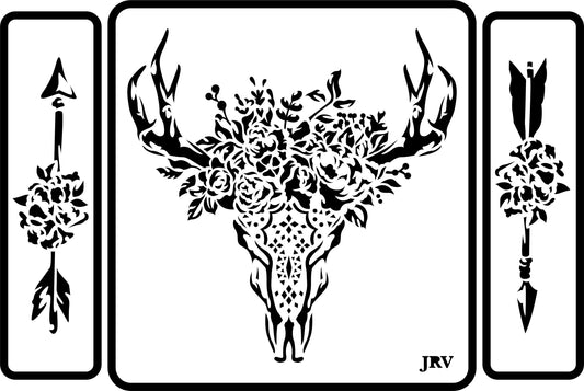 Skull and Arrows - JRV Stencil  image 0