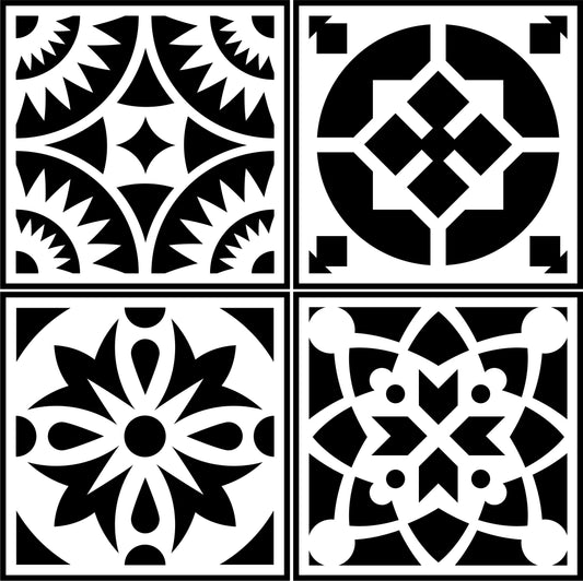 Spanish Tile 4 Pack - JRV Stencil  image 0