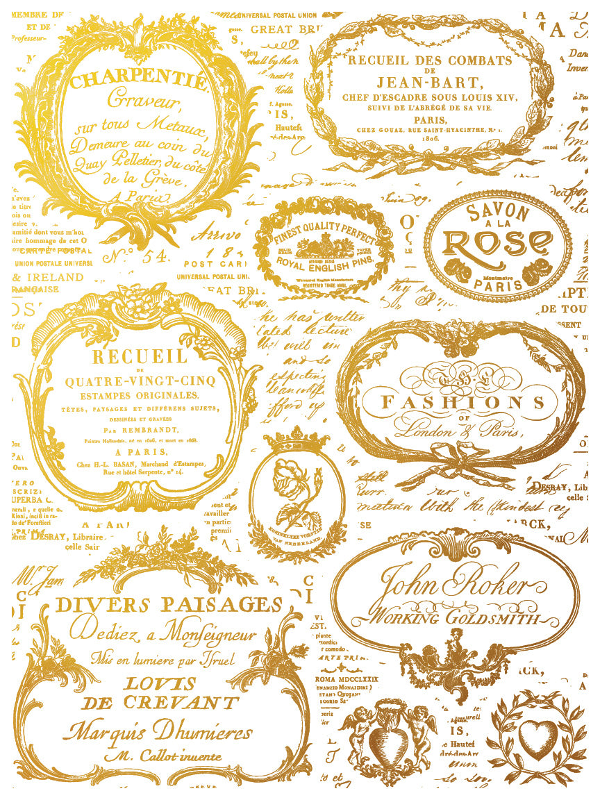 Etiquette Gold Foil Decor Transfer - IOD image 5