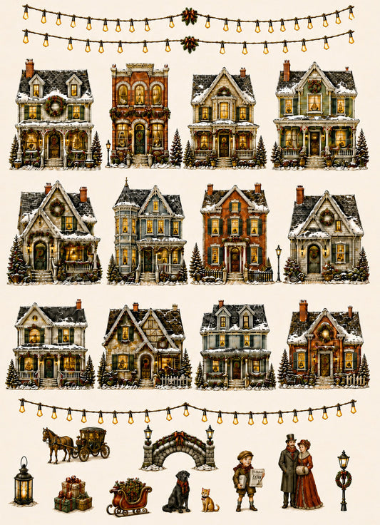 A Very Merry Main Street - Elsie Lane Decoupage Paper
