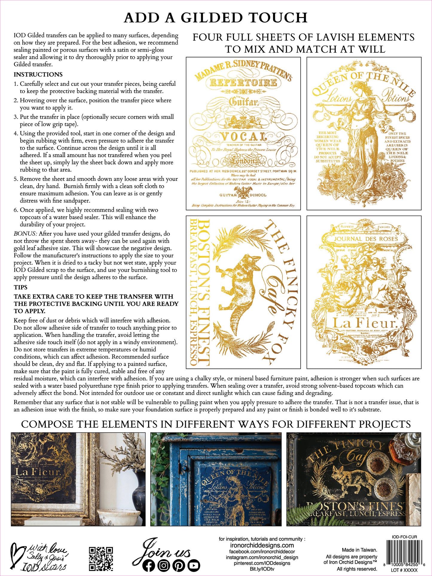 Curated Signage - Gold Foil Guilded IOD Decor Transfer