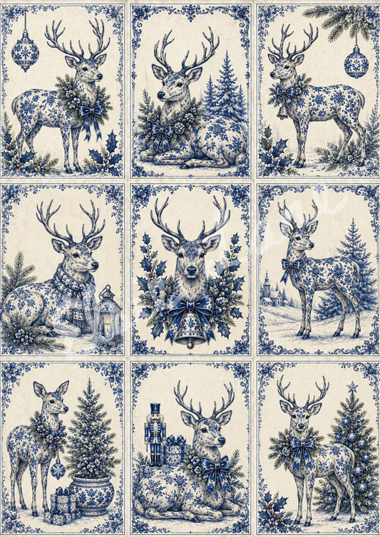 Blue Christmas Nine - Elsie Lane Decoupage Paper