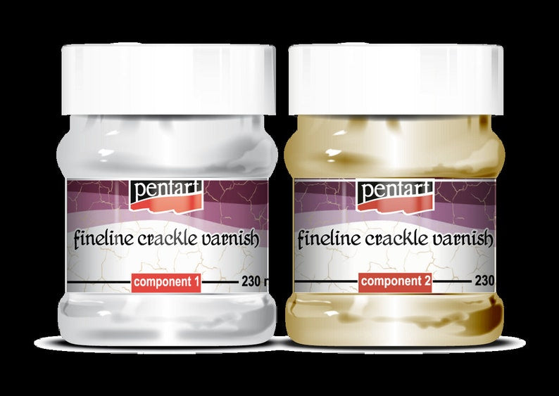 Fineline crackle varnish, 2 components, 100 ml set