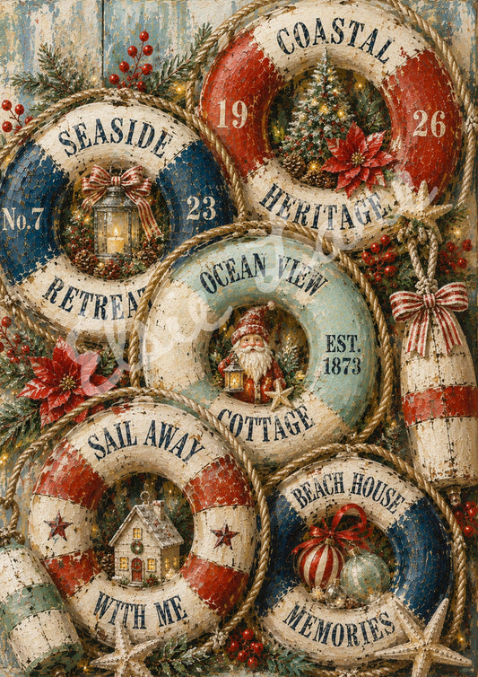 Christmas By The Sea - Elsie Lane Decoupage Paper