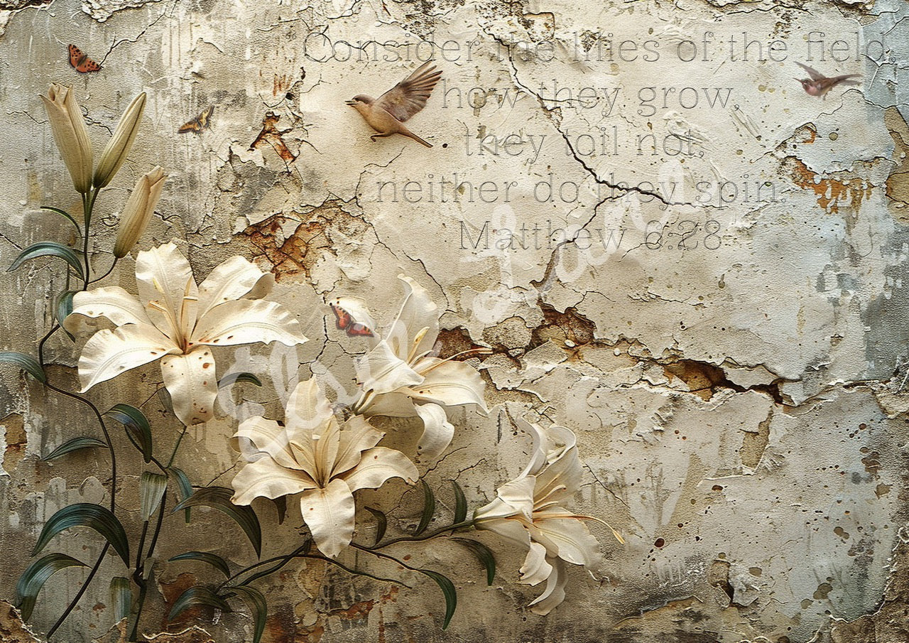 Consider The Lilies - (2026 Spring Release) Elsie Lane Decoupage Paper