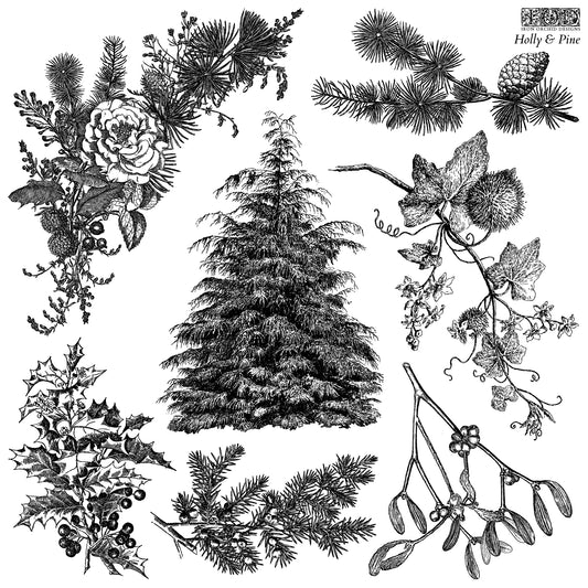 Holly and Pine IOD Stamp - (2025 Qtr 3 Holiday Limited Edition)