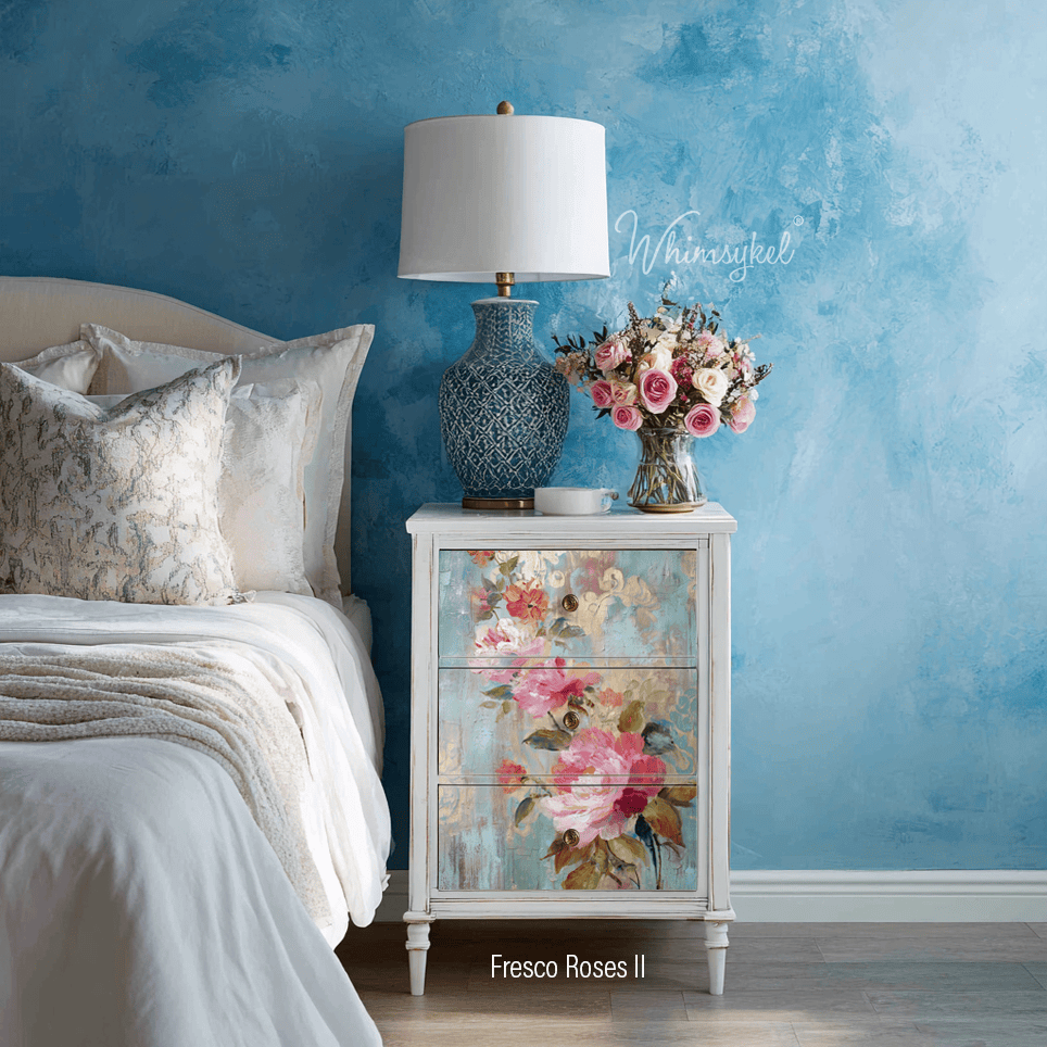 Fresco of Roses 2 | 18lb Decoupage Tissue Paper | 2 Sizes