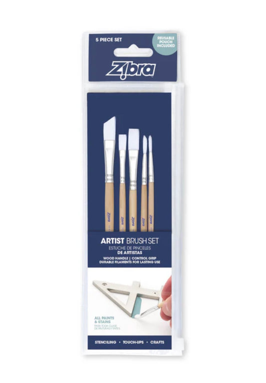 Zibra 5 Piece Artist Brush Set