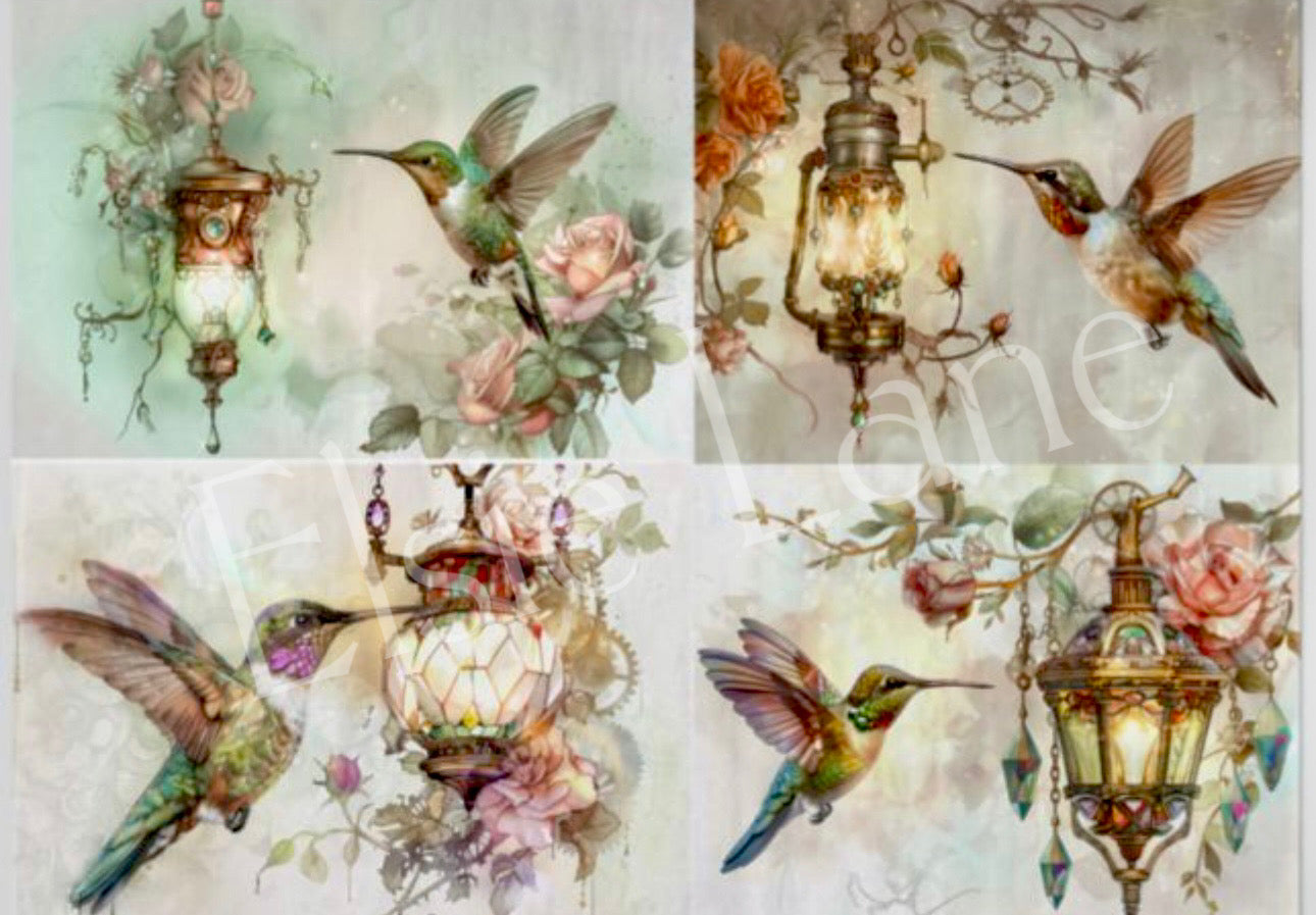 Lantern Keepers (4 designs) - Elsie Lane Decoupage Paper