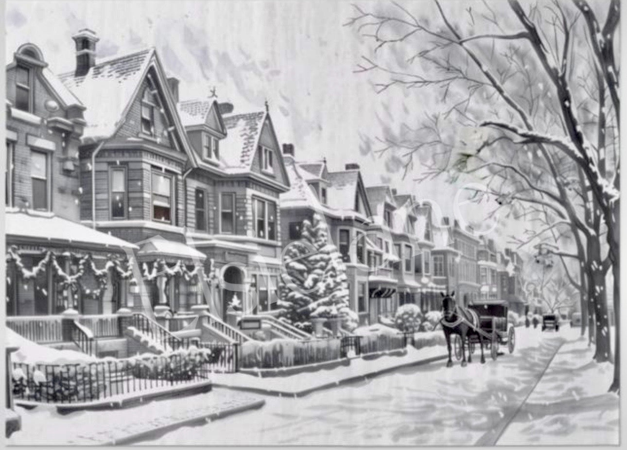 Holiday Lane - (Paintable) - Elsie Lane Decoupage Paper