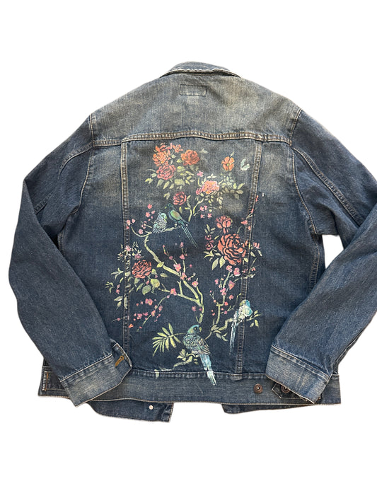 Hand Painted Jean Jacket (L)